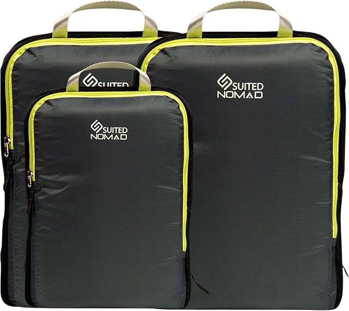 6 Set/3 Set Ultralight Compression Packing Cubes, Suitcase and Backpack Travel by SUITEDNOMAD