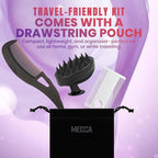 Dandruff Comb and Scalp Massager Set - (4 Piece Set) Exfoliating Hair Tool Kit with Fine Tooth Comb, Silicone Scrubber, Travel Case - Flake & Buildup Removal for Men, Women, Kids - All Hair Types