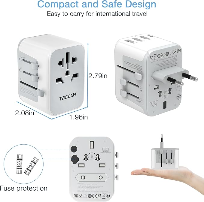 TESSAN Universal Travel Adapter, International Power Adapter - Image 6
