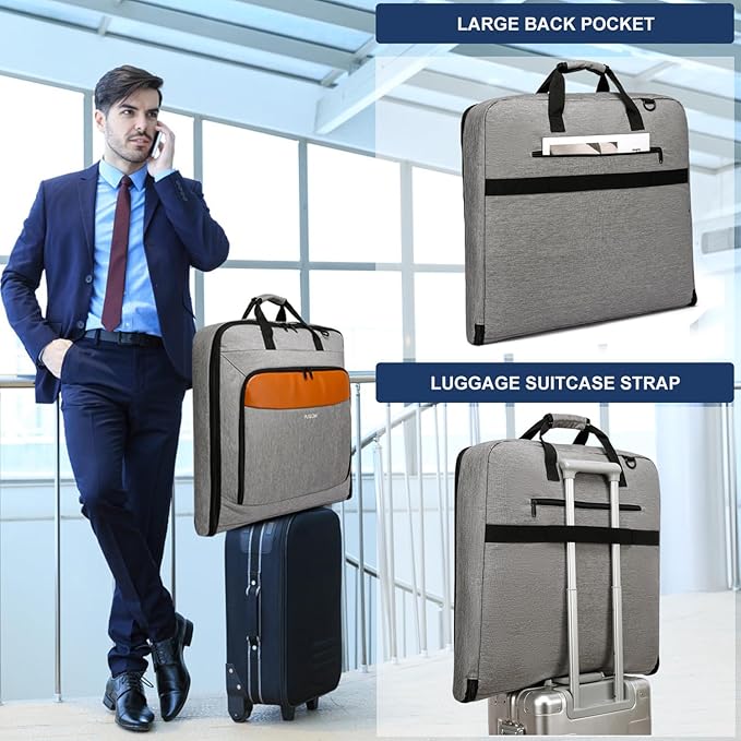 Garment Bag Travel Suit Bag for Men Large 40-Inch Carry on Garment Bag Up to 3 - Image 6