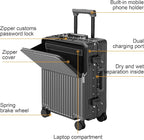 Zipperless Luggage, Polycarbonate Aluminum Hard Shell, Expandable Carry-On - Image 3