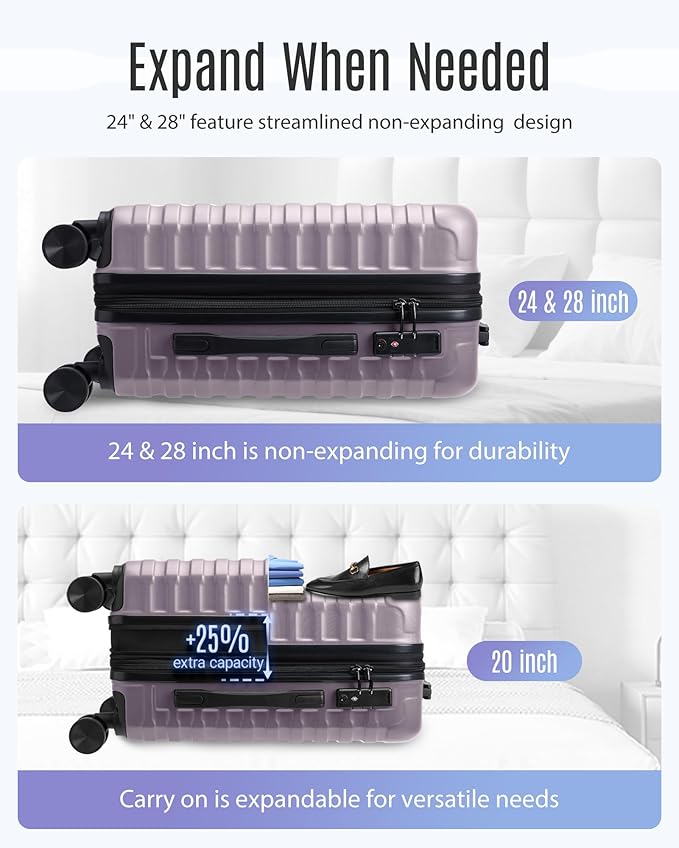 LIGHT FLIGHT Luggage Sets, 3 Piece Durable Suitcase Set - Image 6