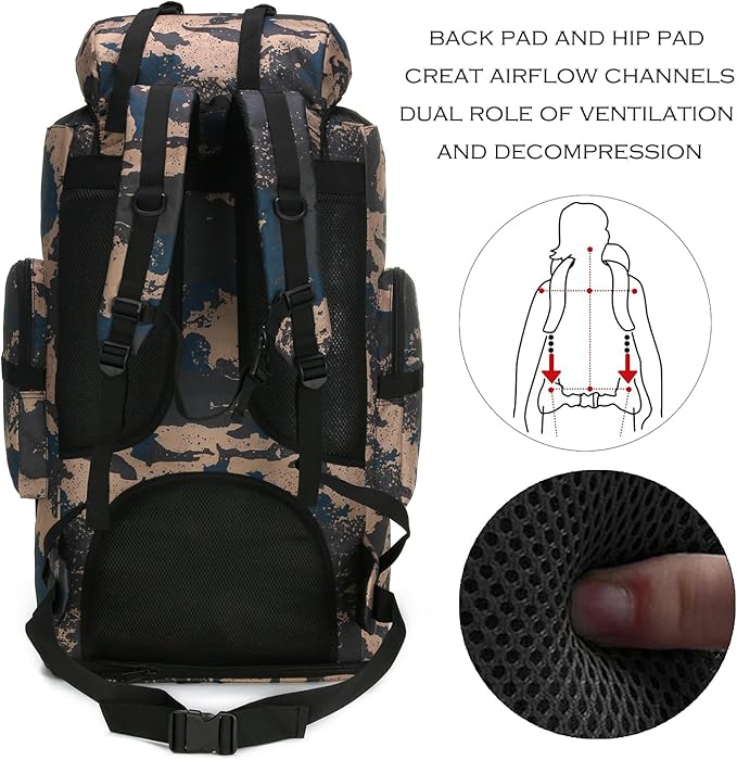 Hiking Backpack for Men 70L/100L Camping Backpack Military Rucksack Molle 3 - Image 3