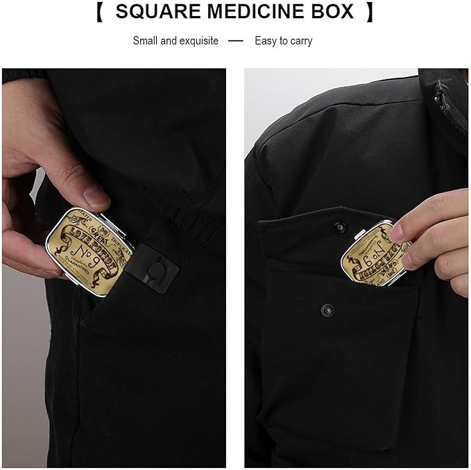 Metal 2 Compartment Pill Organizer Travel Friendly Portable Compact Pill Box - Image 5