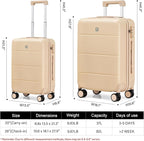 Hanke Hard Shell Luggage Sets 2 piece Large Suitcase Tsa Luggage Hard Shell - Image 2