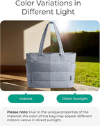 BAGSMART Tote Bag for Women, Lightweight Puffy Tote Bag - Image 3