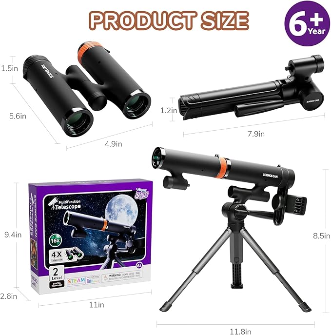 Science Can Binoculars for Kids & Beginners - 3 in 1 Portable Telescope - Image 8