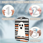 Halloween Set of 2 Luggage Tags Cute Ghost on Black and White Stripes Luggage - Image 4