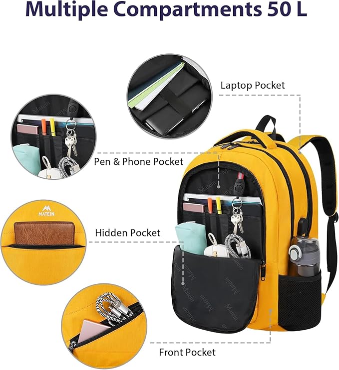 MATEIN 18.4 Inch TSA Approved Backpack, Extra Large 50 L Outdoor Carryon - Image 8