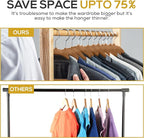 50 Pack New Premium Quality Velvet Hangers Ultra Thin Non Slip Adult Felt Space - Image 6