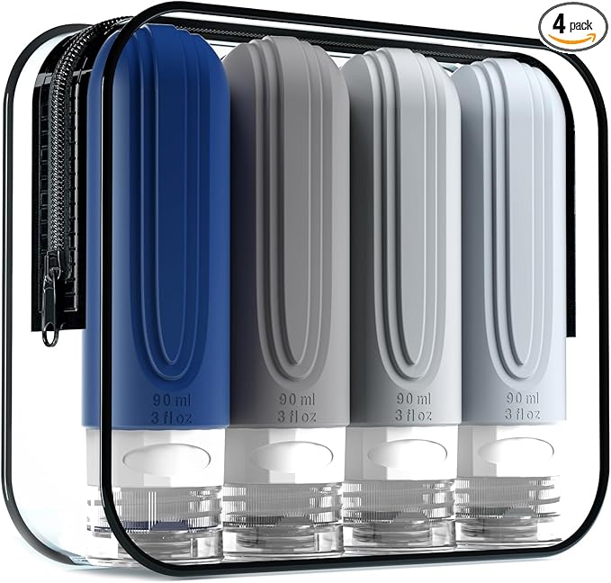 Travel Bottles for Toiletries, Tsa Approved 3oz Travel Size Containers BPA Free by Mrsdry