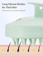 HEETA Scalp Massager Hair Growth 2-Pack, Silicone Scalp Scrubber Shampoo Brush for Exfoliation Dandruff Removal Head Massage Stress Relax, Wet & Dry Use for Women Men Hair Care, Wheat Straw Material