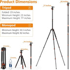GEEKOTO Compact Aluminum Camera Tripod - Image 3