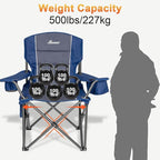 Romswi Oversized Camping Chairs, Heavy Duty Support 500 LBS, Padded Back & Arm - Image 5