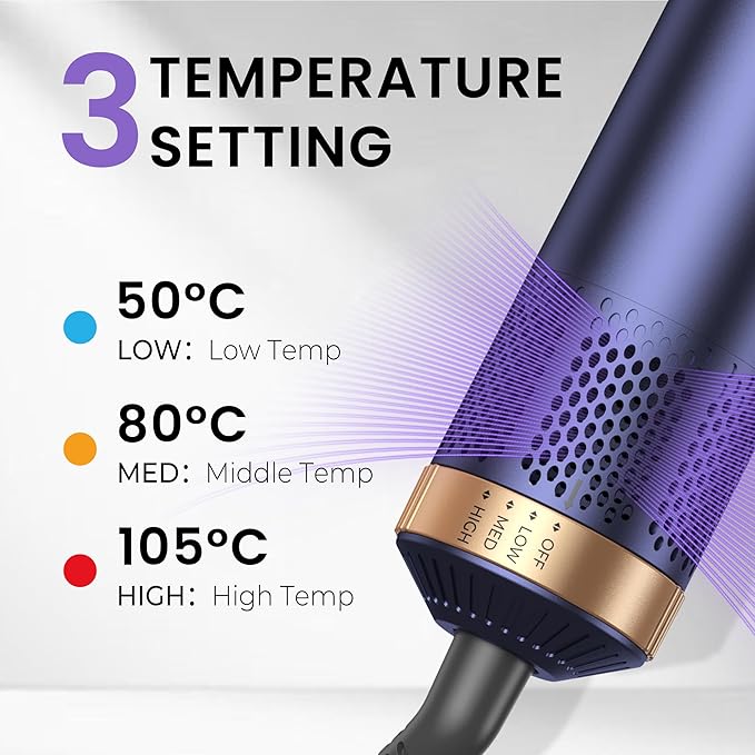 5 in 1 Blow Dryer Brush, Upgrade Hair Dryer Brush Air Curler Air Curling Wrap Styler, Detachable Hot Air Brush Negative Ion Curling Brush Iron, Hair Styling Tools for Drying Curling Straightening