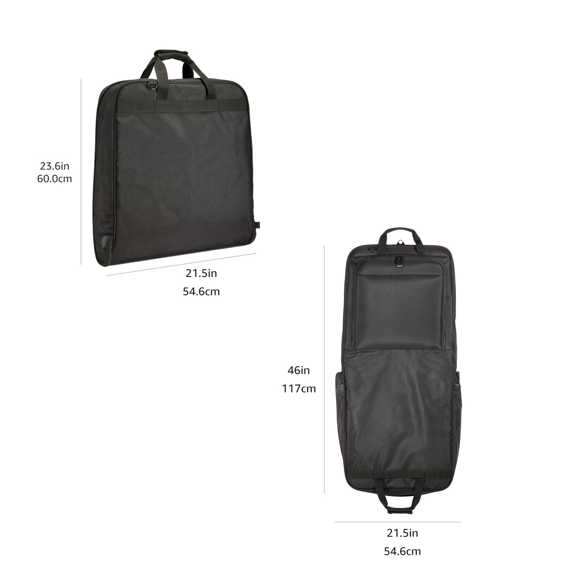 46" Premium Garment Bag for Travel (Black / 46-Inch)