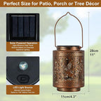 2 Pack Solar Lanterns Outdoor Waterproof Hummingbird and Iris Hanging Garden - Image 4