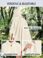SaphiRose Hooded Rain Poncho Waterproof Raincoat Jacket - Image 6
