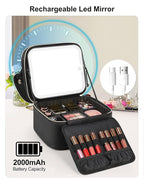Relavel Makeup Bag with LED Mirror, Small Travel Makeup Case with Rechargeable - Image 5