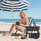LEDAOU Large Beach Tote Bag Women Waterproof Sandproof Zipper Beach Tote Bag - Image 6