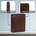 Samsill Vintage Leather Mini 3 Ring Zipper Binder, 1 Inch Round Ring Capacity - Image 4