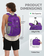WATERFLY Hiking Foldable Daypack Backpack: 25L Ultra Lightweight Packable - Image 3