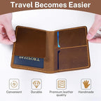 Genuine Leather Passport Holder, Wallet Cover Case - Image 6