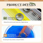 2Pcs Professional Barber Comb, Spinner Wide Tooth Hair Comb Anti Static Cutting Comb, Barbers Styling Curly Parting Set for Men and Women All Hair Types (Black)