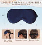HiRui Silk Sleep Mask, 100% Natural Mulberry Silk of Double-Sided & - Image 5