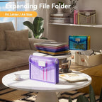 ABC life 6 Pack Plastic Expanding File Folder, Transparent Envelopes - Image 2