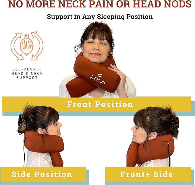 Pono Neck Cradle Travel Pillow: Memory Foam, Ergonomic 360° Adjustable Support - Image 4