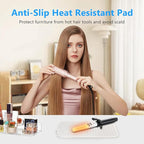 Quccefods Curling Iron Mats Oversize Heat Resistant Mat Silicone Hot Hair Tools Pad for Hair Straightener Flat Irons Hair Styling Tools Countertop Protection Portable Travel Curling Mat 11"*8.26"