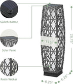 Grand patio Solar Outdoor Floor Lamp Wicker Lantern Decoration Light - Image 9