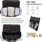 Vomgomfom Wheeled Collapsible Duffel Bag, 110L-140L Expandable Checked Luggage - Image 2