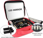 Travel Makeup Bag with LED Mirror Travel Makeup Organizer with 3 Lighted - Image 8