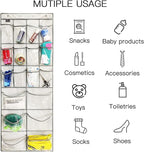 2 Pack Extra Large Hanging Crystal Clear Over Door Shoe Organizers, Closet Shoe - Image 3