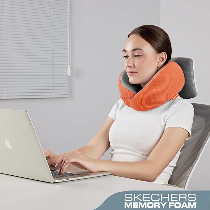Skechers Women's Memory Foam Neck Pillow, Comfortable & Breathable Travel Pillow - Image 4