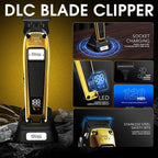 DSP Professional Beard Trimmer for Men, Cordless Trimmer Barber, BLDC Motor & DLC Coated Blade, Bald Head Clipper for Men