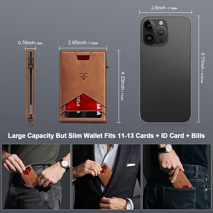 Wallet for Men Wallet with Slim Pop Up Card Holder for 12-14 Cards, RFID - Image 6