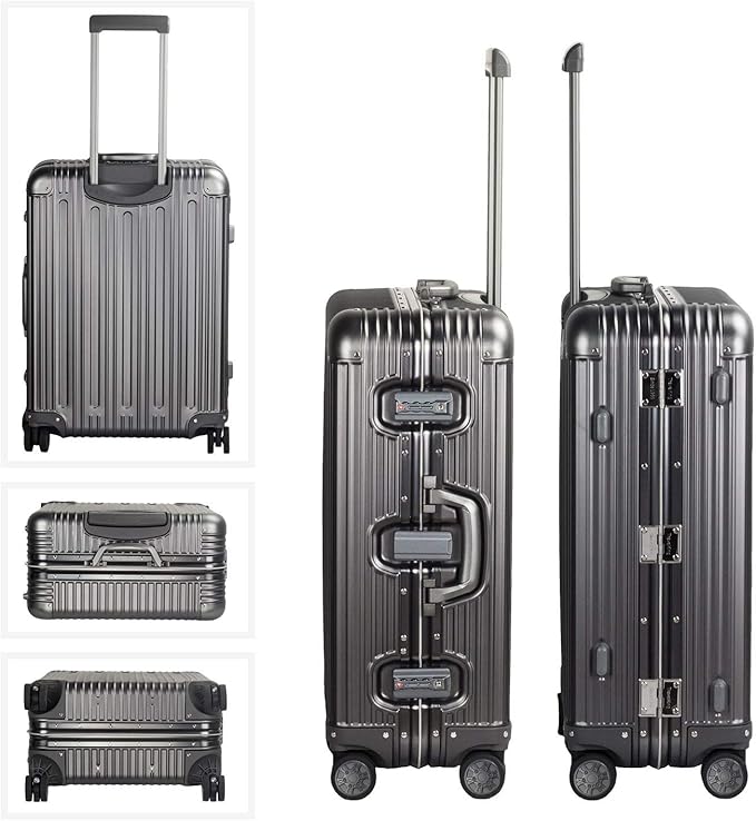 TRAVELKING All Aluminum Luggage Zipperless Hard Shell Suitcase - Image 4