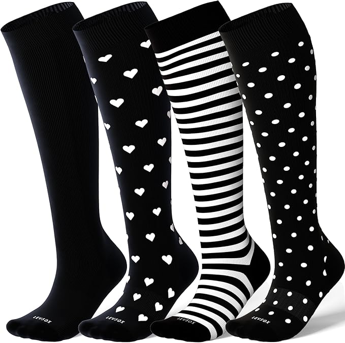 LEVSOX Compression Socks for Pregnant Women 20-30 mmHg Knee High Cute Funny by Levsox