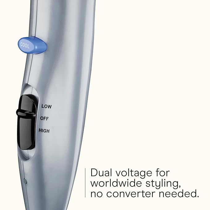 Conair 3-in-1 Styling Hair Dryer, 1875W Blow Dryer with 3 Styling Attachments to Detangle, Straighten, and Volumize, Ionic Technology, Dual Voltage