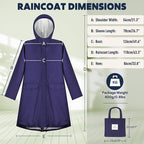 ANYOO Waterproof Rain Poncho Lightweight Reusable Hiking Hooded Coat Jacket - Image 2