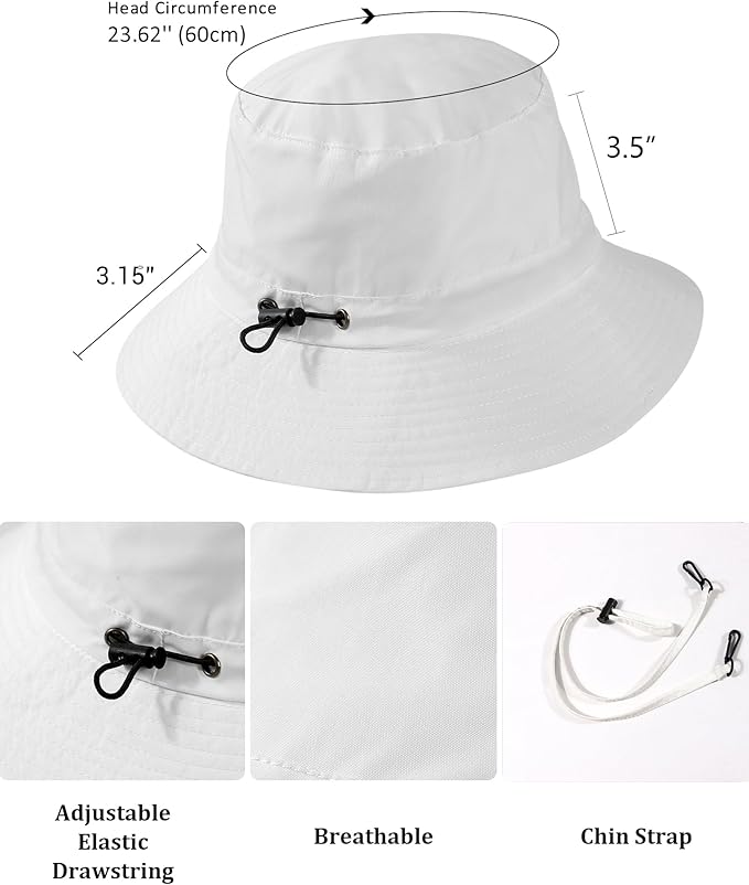 Water-Resistant Sun UPF 50+ Bucket Hat Protection Packable Brimmed Boonie - Image 6
