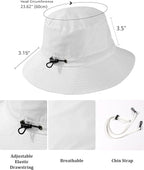 Water-Resistant Sun UPF 50+ Bucket Hat Protection Packable Brimmed Boonie - Image 6