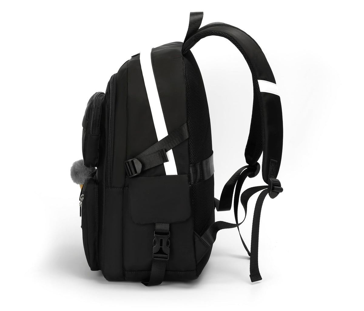 Girls Backpack Stylish Schoolbag Set for College Casuanl Backpack for Girls Black (Black)