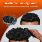Afro Curls Hair Brush, Rubber Twist Curling Hair Brush, Washable Hair Dirty Braided Curly Hair for Barbers and Daily Use, Black
