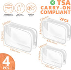 AURUZA 4 Pack Clear Toiletry Bag, Portable Travel Makeup Pouch - Image 2