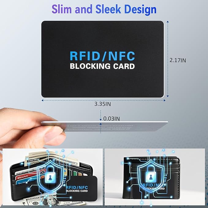 5Pack RFID Blocking Card, Contactless NFC Debit Credit Card Passport Protector - Image 6