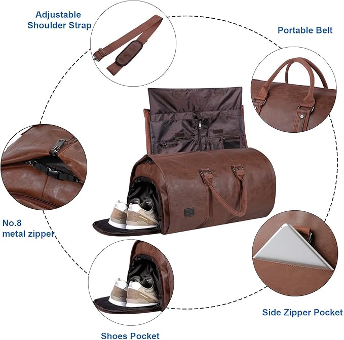 seyfocnia Convertible Travel Garment Bag, Carry on Garment Duffel Bag - Image 3